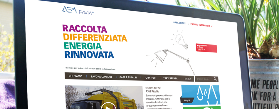 Copertina di presentazione del progetto di restyling del sito Asm Pavia