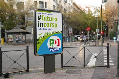 Poster per la campagna elettorale del PD a sostegno di Paolo Micheli Sindaco di Segrate