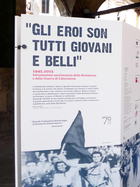 Mostra per il 70 anniversario della Resistenza a Milano e provincia