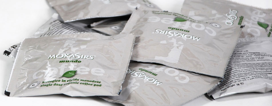 Packaging delle confezioni monodose di caffè Mokasirs Mundo