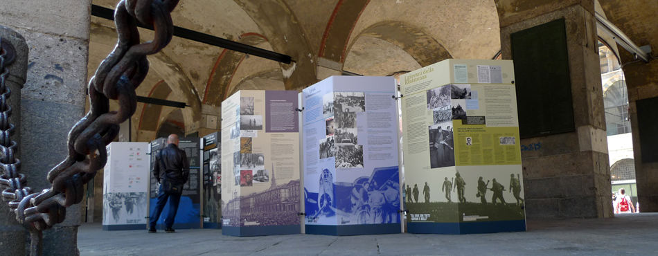 Copertina di presentazione della mostra per il 70 anniversario della Resistenza a Milano e provincia