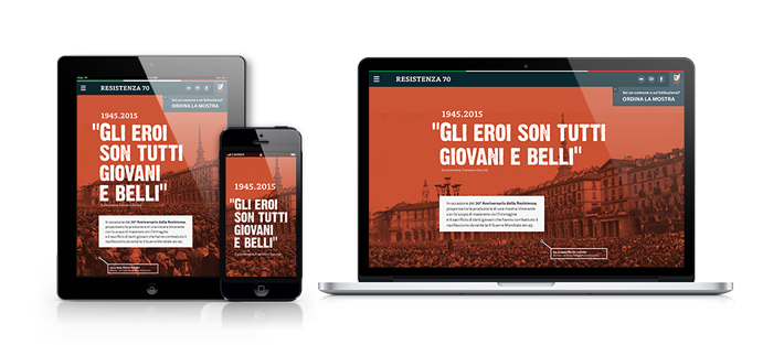 Sito web responsive della mostra per il 70 anniversario della Resistenza a Milano e provincia