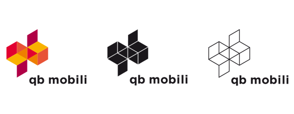 Studio del logo realizzato per il progetto Qb Mobili