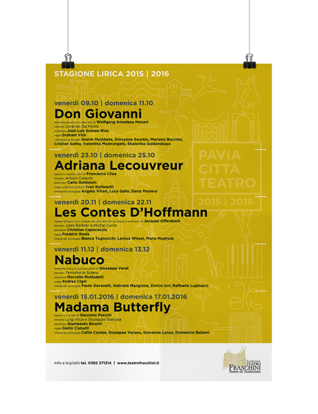 Poster studiato per il progetto d’identità visiva del Teatro Fraschini di Pavia